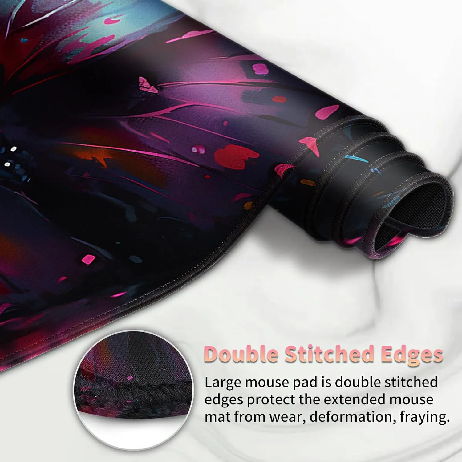 Duel Playma for DTCG, Card Game Mat Non-Slip Rubber Base and Stitched, 24 x 14 in TCG Play Mat with Zones for CCG and Other Card Games, Colorful Butterfly