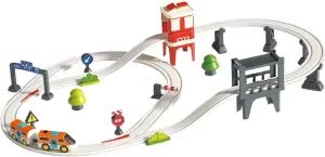 DYNWAVE Electric Train Track Set Creative Development Toy Interactive Learning Train Toy Set Fun for Kids Girls Boys Age 3 Years up, City Track XL