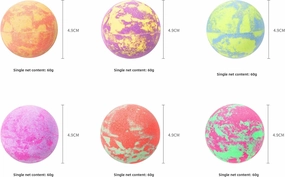 Each 60g 18 Mixed Balls Extract Natural Plant Essential Oils, Mixed Color Bath Balls, Quick Dissolving Bath Salt Balls, Bubble Bath Balls Essential Oil Bath Balls, Explosive Bath Salt Balls