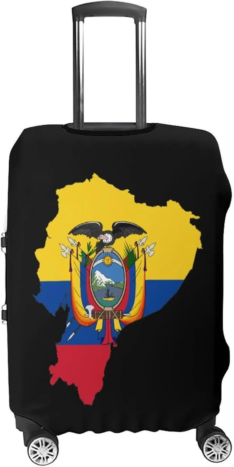 Ecuador Flag Map Travel Luggage Case Cover Elastic Suitcase Protector Printed Baggage Covers Printed