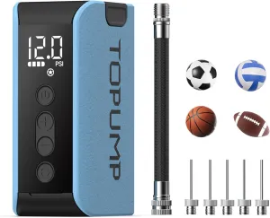 Electric Ball Pump with Inflation & Deflation, Portable Rechargeable Ball Pump with Pressure Gauge (Max 20PSI), Suitable for Basketball, Soccer, Volleyball and Rugby
