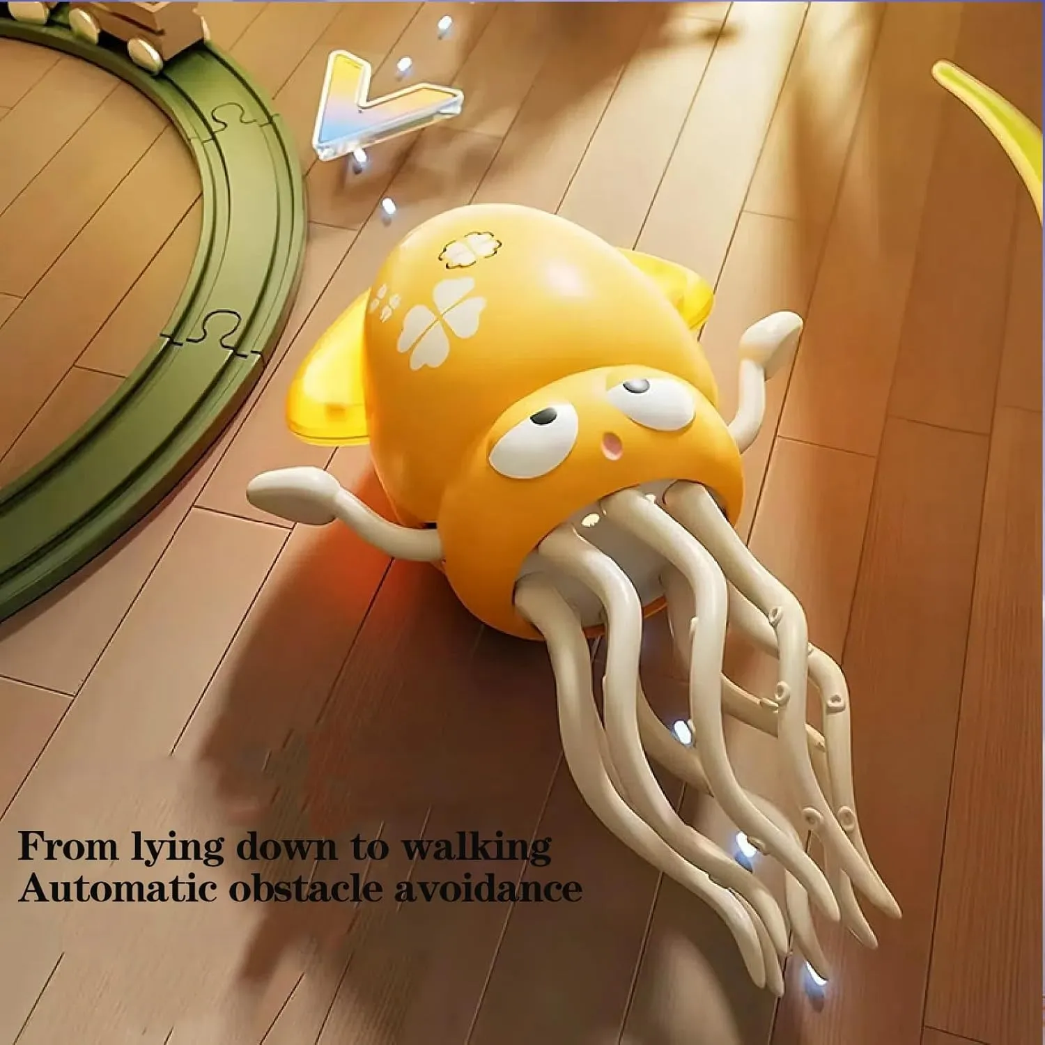 Electric Dancing Octopus Toy, Magic Playful Wiggly Dancing Octopus Toy, Smart Tentacle Explorer with LED Lights & Music, Crawling Dancing Obstacle Sensor Toys, Smart 8-Leg Wiggly Robotic (Pink)