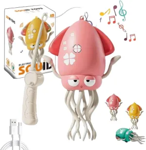 Electric Dancing Octopus Toy, Magic Playful Wiggly Dancing Octopus Toy, Smart Tentacle Explorer with LED Lights & Music, Crawling Dancing Obstacle Sensor Toys, Smart 8-Leg Wiggly Robotic (Pink)