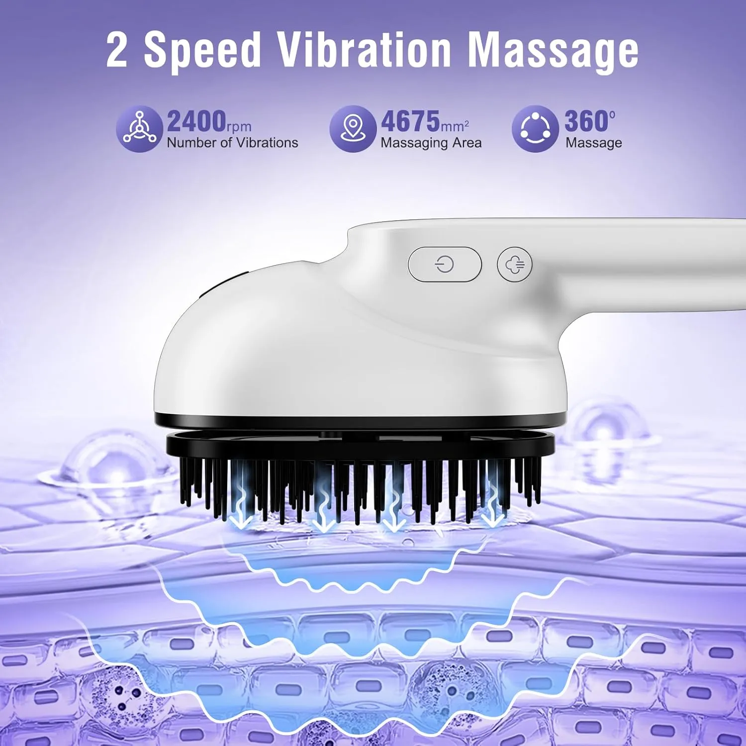 Electric Scalp Massager Brush, Portable Vibrating Scalp Massager Tool, Scalp Massage Tool, Head Massager for Hair Scalp Relax with Hair Oil, Nourishes Hair (White)