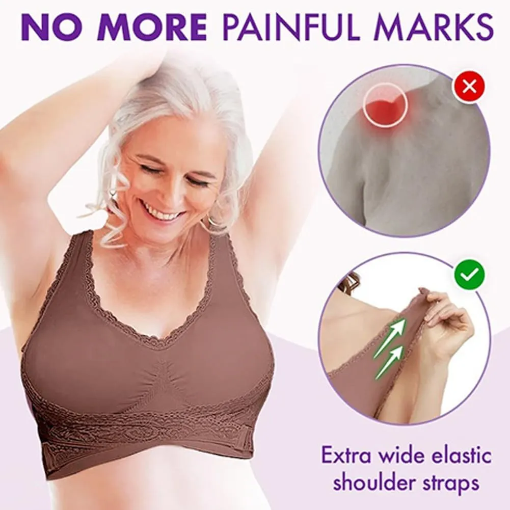 Ellie Lift Bra, Elielift Bras, Comfy Corset Bra Front Cross Side Buckle Lace Bras, Kendally Bras for Older Women