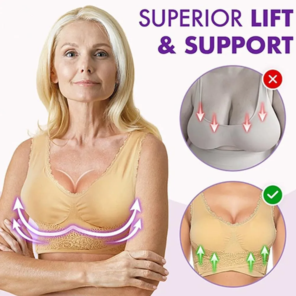 Ellie Lift Bra, Elielift Bras, Comfy Corset Bra Front Cross Side Buckle Lace Bras, Kendally Bras for Older Women