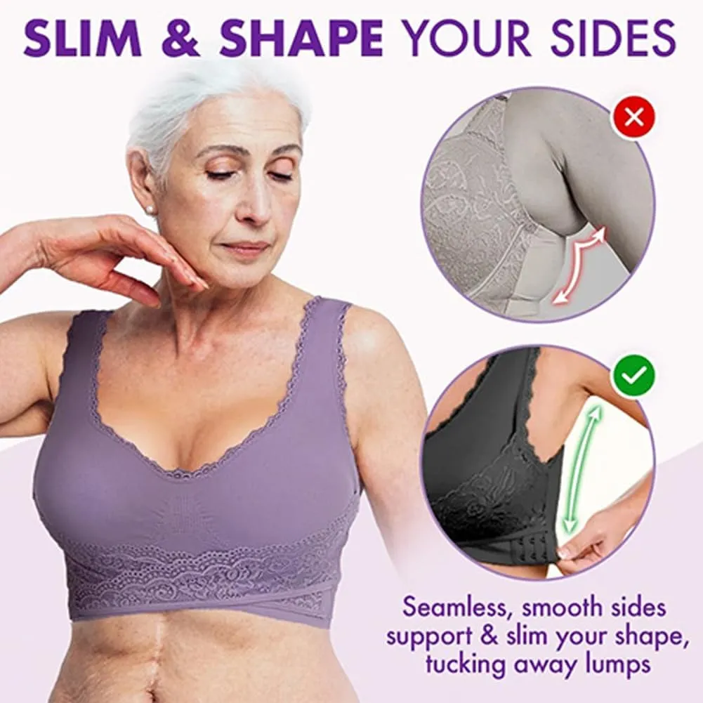Ellie Lift Bra, Elielift Bras, Comfy Corset Bra Front Cross Side Buckle Lace Bras, Kendally Bras for Older Women