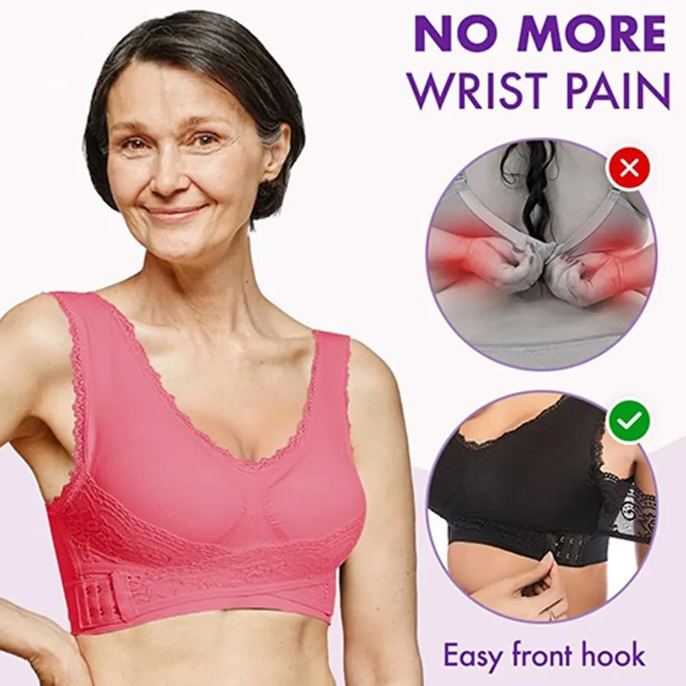 Ellie Lift Bra, Elielift Bras, Comfy Corset Bra Front Cross Side Buckle Lace Bras, Kendally Bras for Older Women