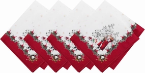 Elrene Home Fashions Villeroy & Boch Toy's Fantasy Holiday Engineered Napkins, Set of 4, 17"x17", Multi