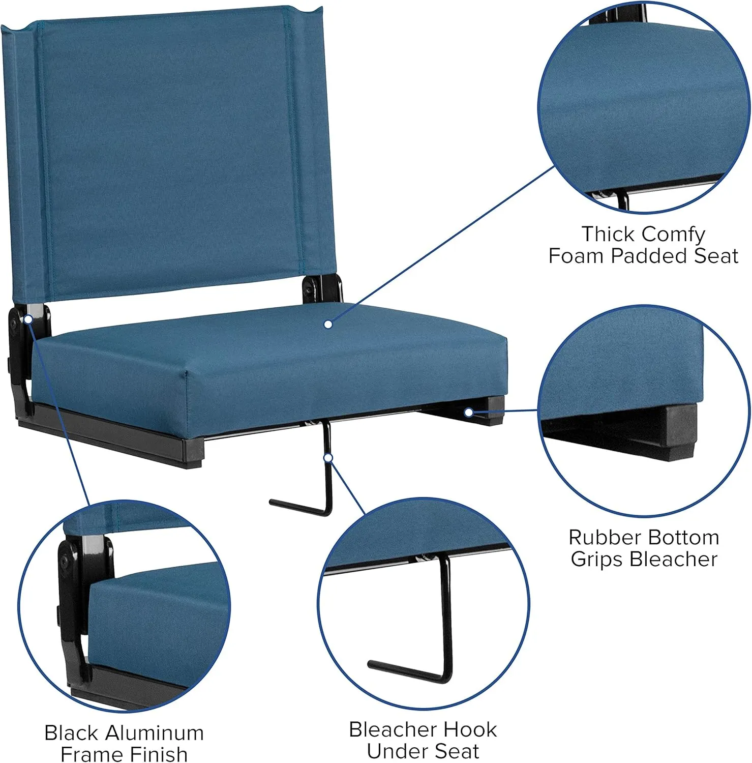 EMMA   OLIVER Lightweight Stadium Chair with Ultra-Padded Seat, 500 lb. Rated