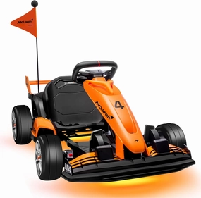 ENYOPRO 24V Licensed McLaren F1 Kids Electric Go Kart, Battery Powered Drift Kart w/Adjustable Seat, Ride On Toy for Big Kids Ages 6 , 7.5MPH Racing Go Cart w/Dual 200W Motor, LED Lights & Safety Belt