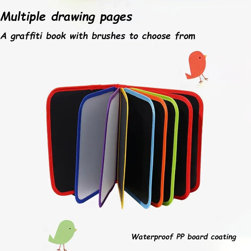 Erasable Coloring Book, Reusable Doodle Book, Portable Erasable Graffiti Drawing, Magic Drawing Pad, Reusable Double Sided Painting Gifts for Family, No Mess Washable(StyleH)