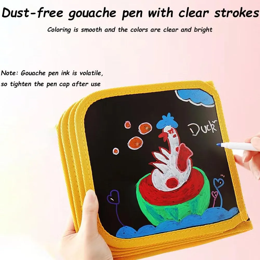 Erasable Coloring Book, Reusable Doodle Book, Portable Erasable Graffiti Drawing, Magic Drawing Pad, Reusable Double Sided Painting Gifts for Family, No Mess Washable(StyleH)