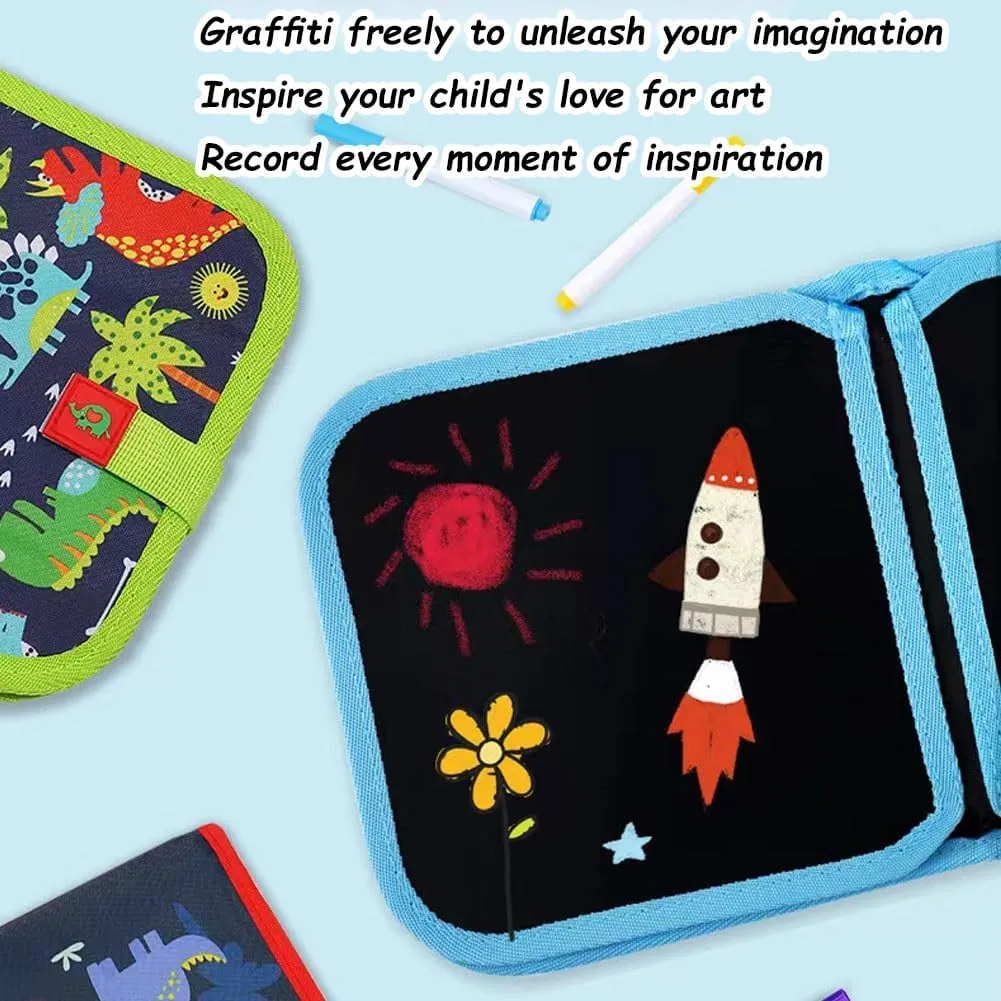 Erasable Coloring Book, Reusable Doodle Book, Portable Erasable Graffiti Drawing, Magic Drawing Pad, Reusable Double Sided Painting Gifts for Family, No Mess Washable(StyleH)