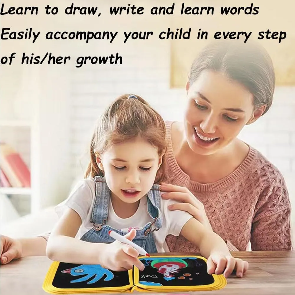 Erasable Coloring Book, Reusable Doodle Book, Portable Erasable Graffiti Drawing, Magic Drawing Pad, Reusable Double Sided Painting Gifts for Family, No Mess Washable(StyleH)