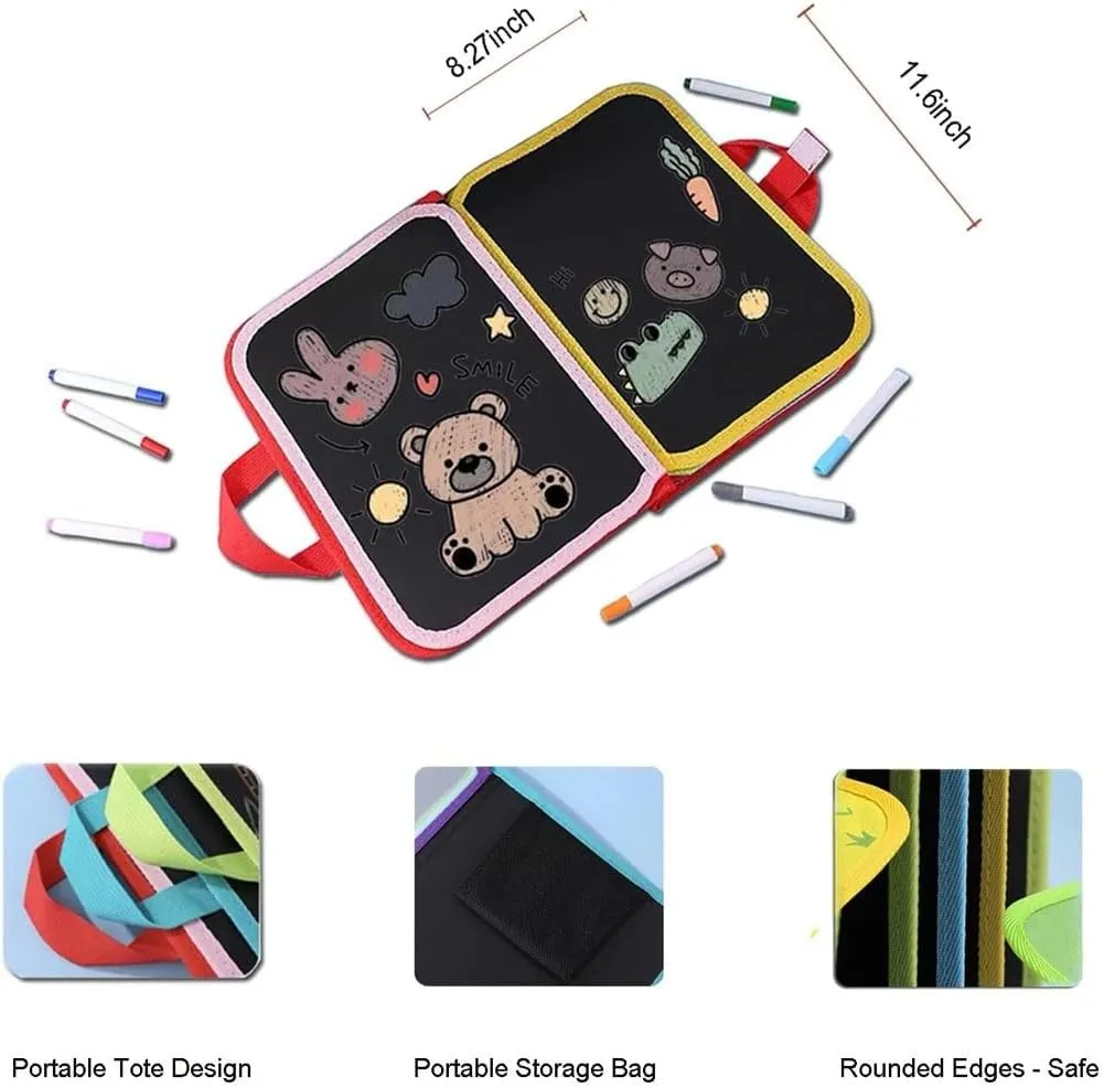 Erasable Coloring Book, Reusable Doodle Book, Portable Erasable Graffiti Drawing, Magic Drawing Pad, Reusable Double Sided Painting Gifts for Family, No Mess Washable(StyleH)