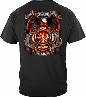 Erazor Bits Firefighter Fire Dog Shirt - Volunteer Bulldog Fireman Tshirt Gift for Men