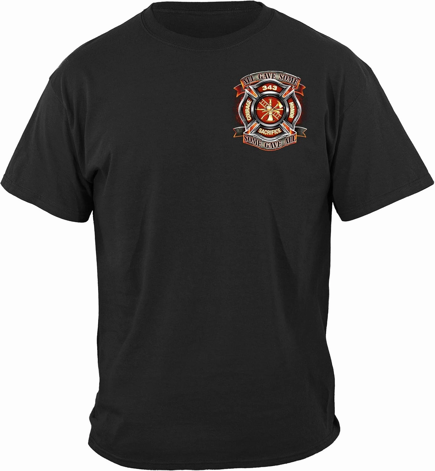 Erazor Bits Firefighter Fire Dog Shirt - Volunteer Bulldog Fireman Tshirt Gift for Men