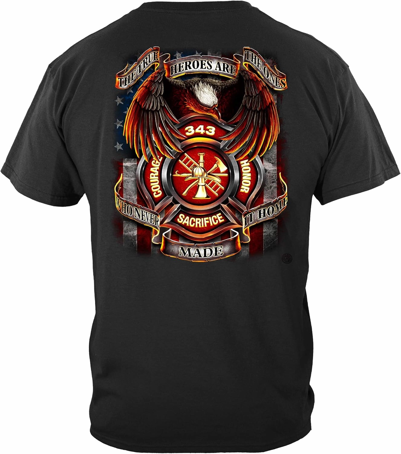 Erazor Bits Firefighter Fire Dog Shirt - Volunteer Bulldog Fireman Tshirt Gift for Men