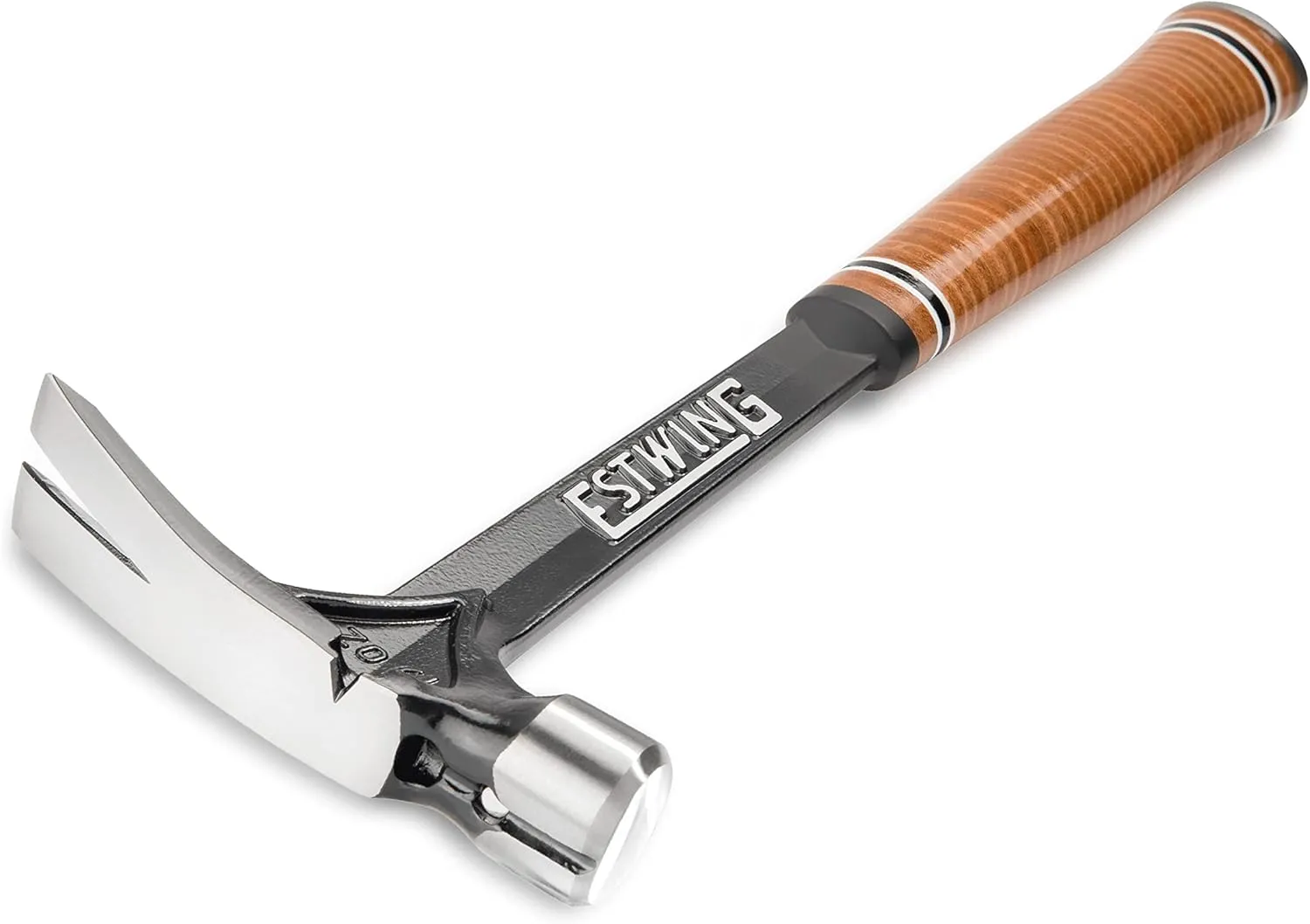 ESTWING Ultra Series Hammer - 19 oz Rip Claw Framing Hammer with Smooth Face & Genuine Leather Grip - E19S