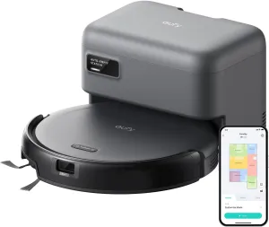 eufy Robot Vacuum C10 with Self Emptying Station, Up to 60 Days Hands Free Cleaning, Edge Expansion Brush, 4000Pa Powerful Suction, 2.85-Inch Ultra-Slim Body, Smart Mapping, Lidar Navigation