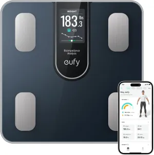 eufy Smart Scale C20, Digital Bathroom Body Fat Scale with Large TFT Screen, All-in-One Display for Offline Use, Bluetooth Scale for Body Weight with 16 Metrics, BMI, Multi-Modes, High Accuracy