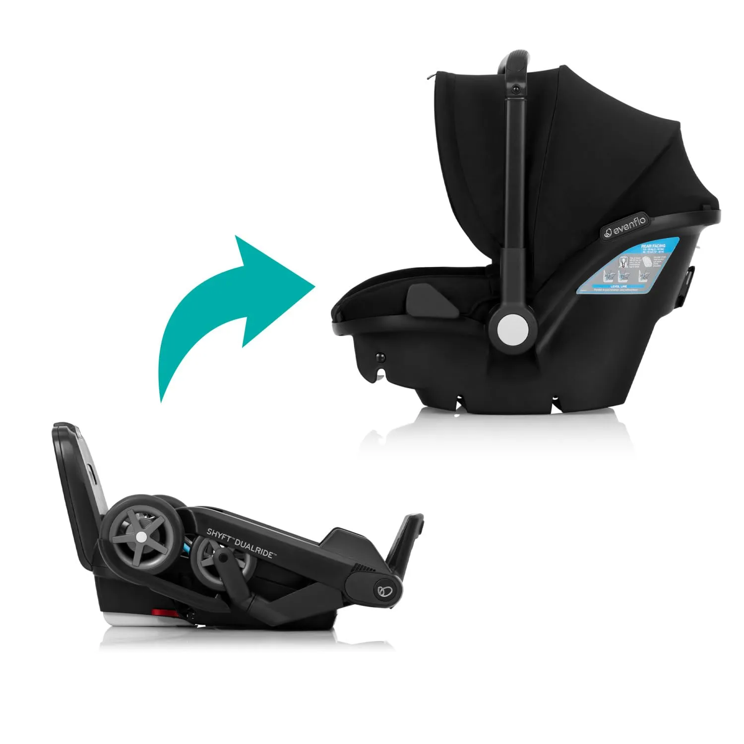 Evenflo Shyft DualRide Infant Car Seat and Stroller Combo (Ayer Pink)