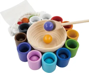Evmark Toys & Games Wooden Cups and Balls Color Match, Sorting, & Counting Toy - Monterssori Educational Preschool Learning Children's Game