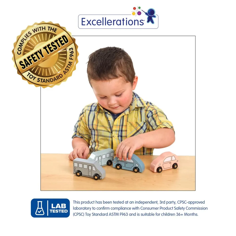 Excellerations Wooden Cars - Set of 4