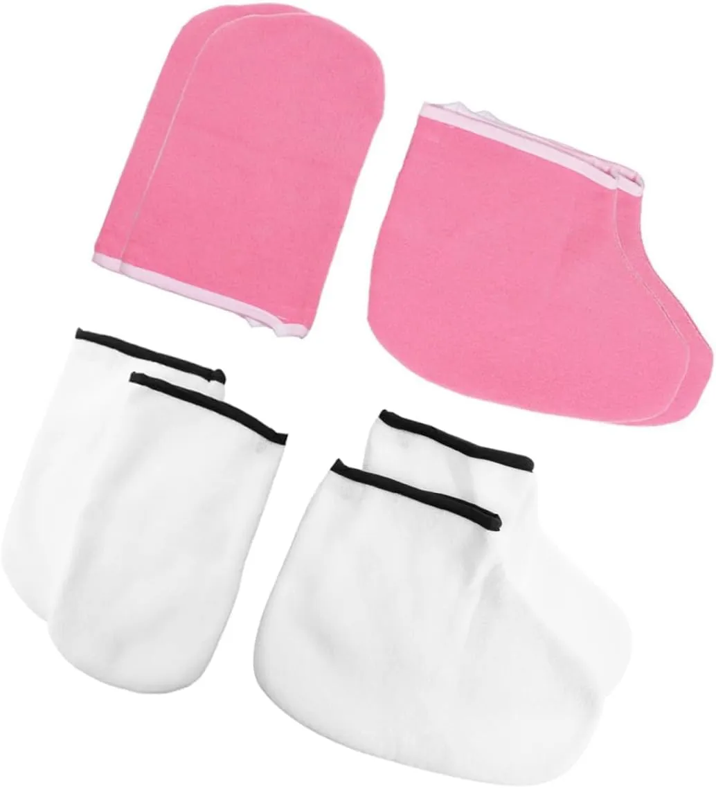 Exfoliating Hand Spa Gloves Foot White Pink for Moisturizing Treatment Dry Home Salon Use Nourish and Rejuvenate Hands Feet