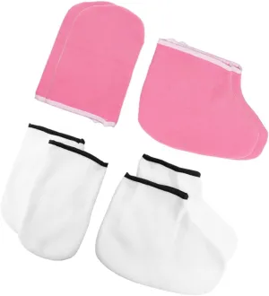 Exfoliating Hand Spa Gloves Foot White Pink for Moisturizing Treatment Dry Home Salon Use Nourish and Rejuvenate Hands Feet