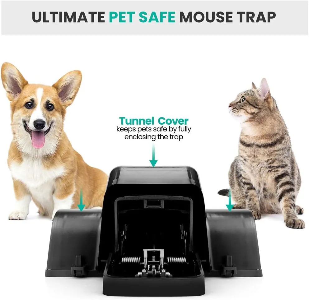 eXuby Pet-Safe & Child-Safe Rat Traps w/Tunnel Design (2-Pack) – Dual Entry for Better Capture Rate - No Harmful Poison - Prevents Accidental Triggering - Avoid Finger Snapping - Setup in Seconds.