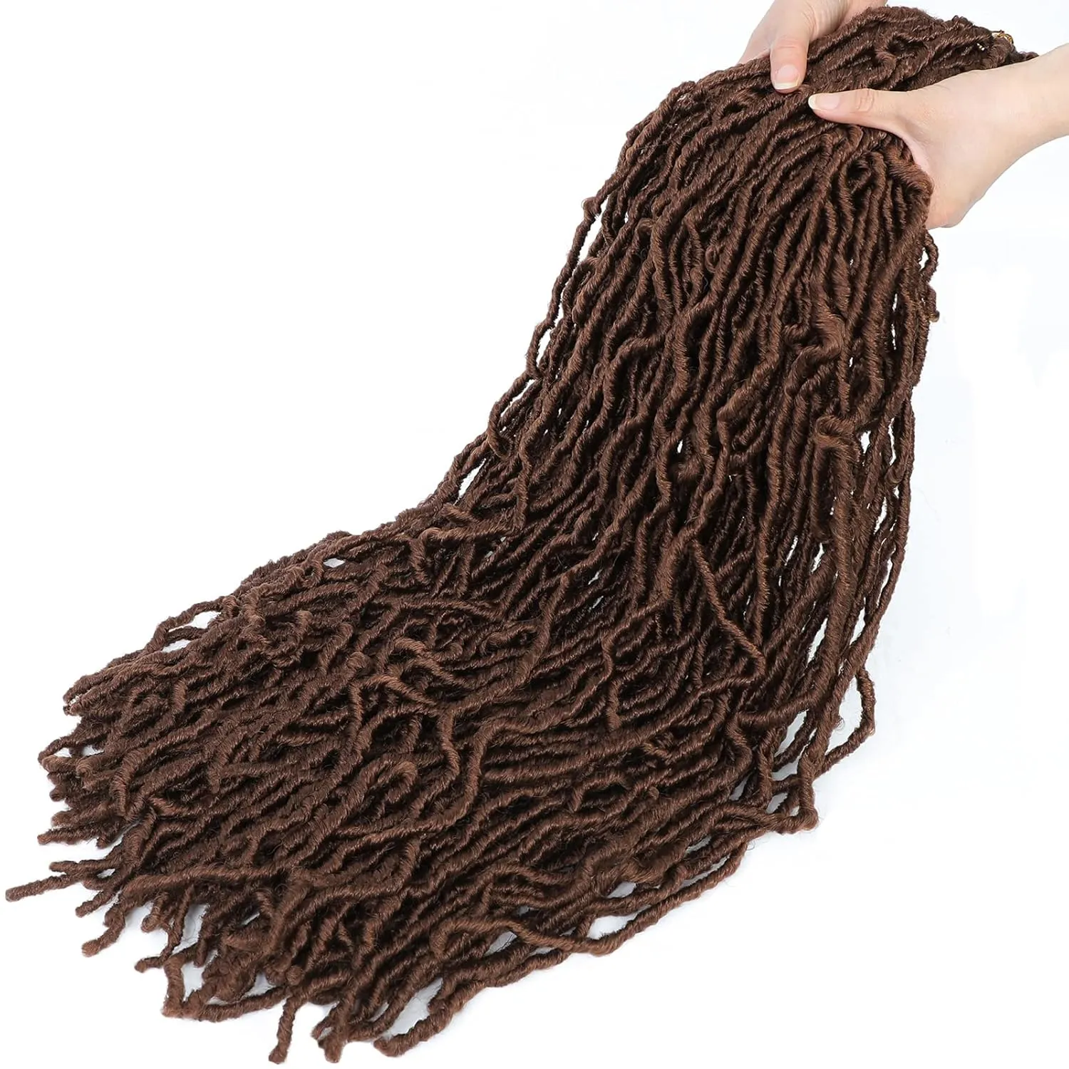 Faux Locs Crochet Hair Brown Soft Locs 30 Inch 7 Packs Long Crochet Locs Crochet Hair For Women Locs Natural Synthetic Pre looped Crochet Braids (30 Inch (Pack of 7), 30#)
