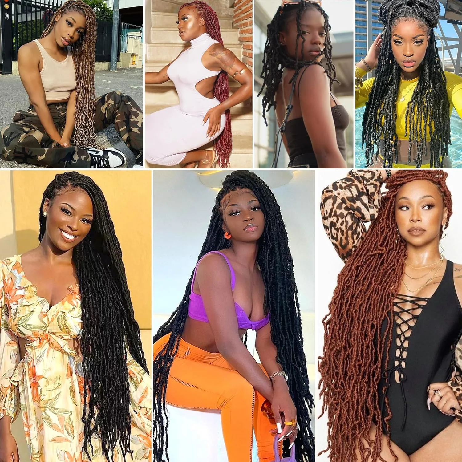 Faux Locs Crochet Hair Soft Locs 30 Inch 7 Packs Long Crochet Locs Natural Synthetic Pre looped Locs Extension For Butterfly Locs Crochet Hair (30 Inch (Pack of 7), T30)