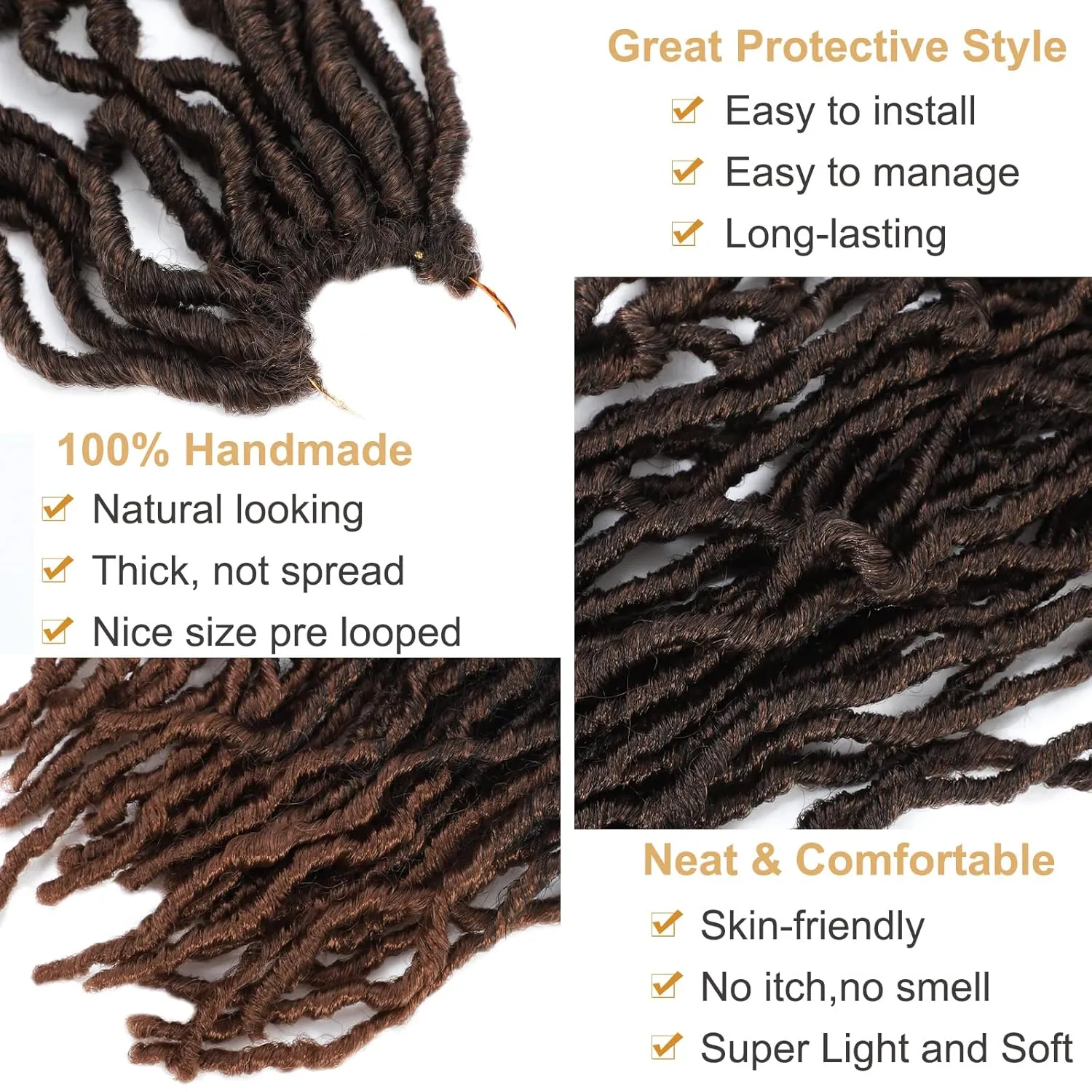 Faux Locs Crochet Hair Soft Locs 30 Inch 7 Packs Long Crochet Locs Natural Synthetic Pre looped Locs Extension For Butterfly Locs Crochet Hair (30 Inch (Pack of 7), T30)