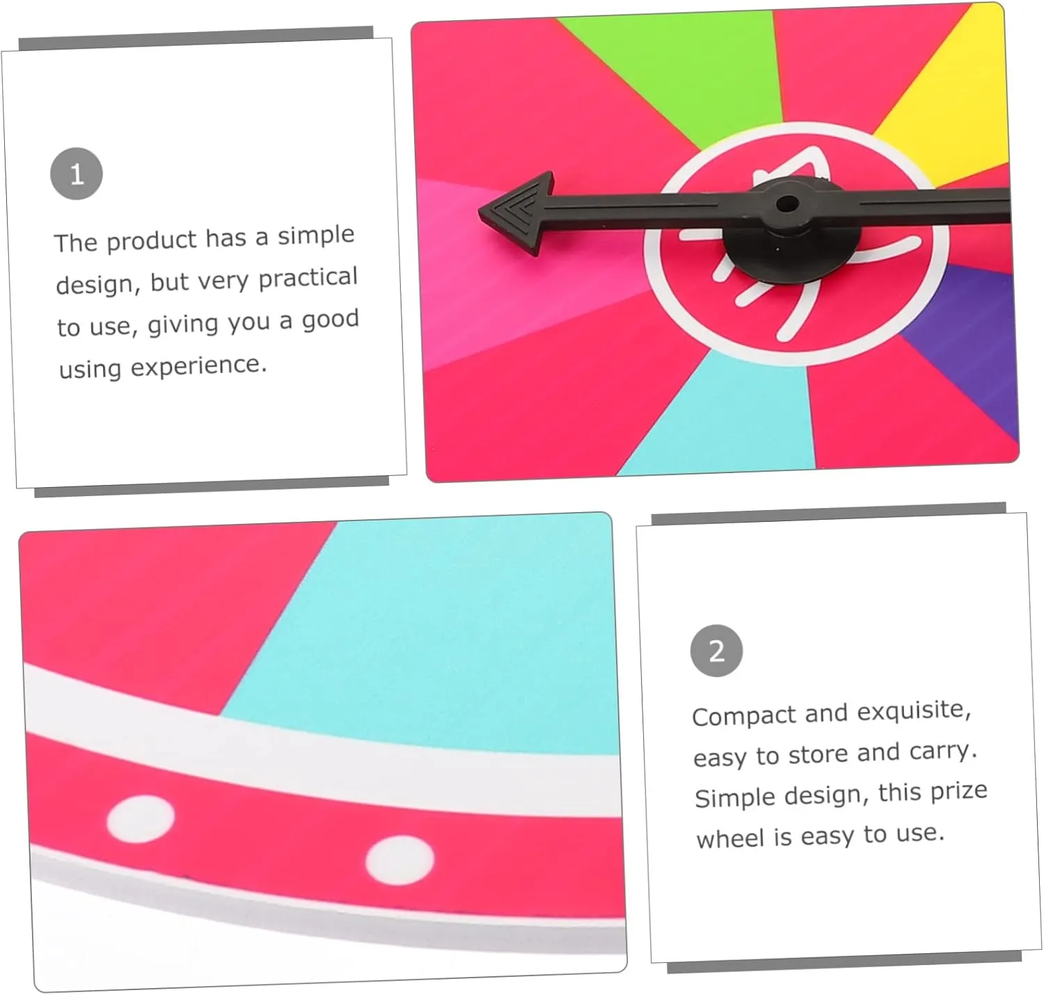 FAVOMOTO Fortune Wheel Classroom Boys and Girls Prize Wheel Party Supply