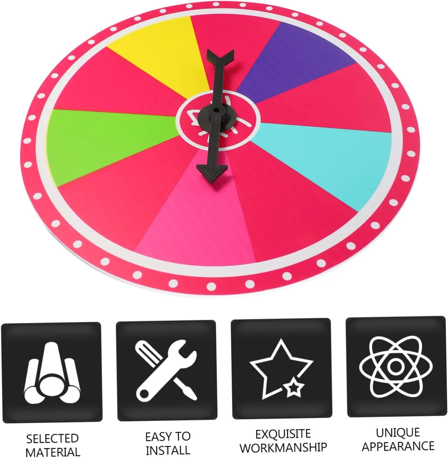 FAVOMOTO Fortune Wheel Classroom Boys and Girls Prize Wheel Party Supply
