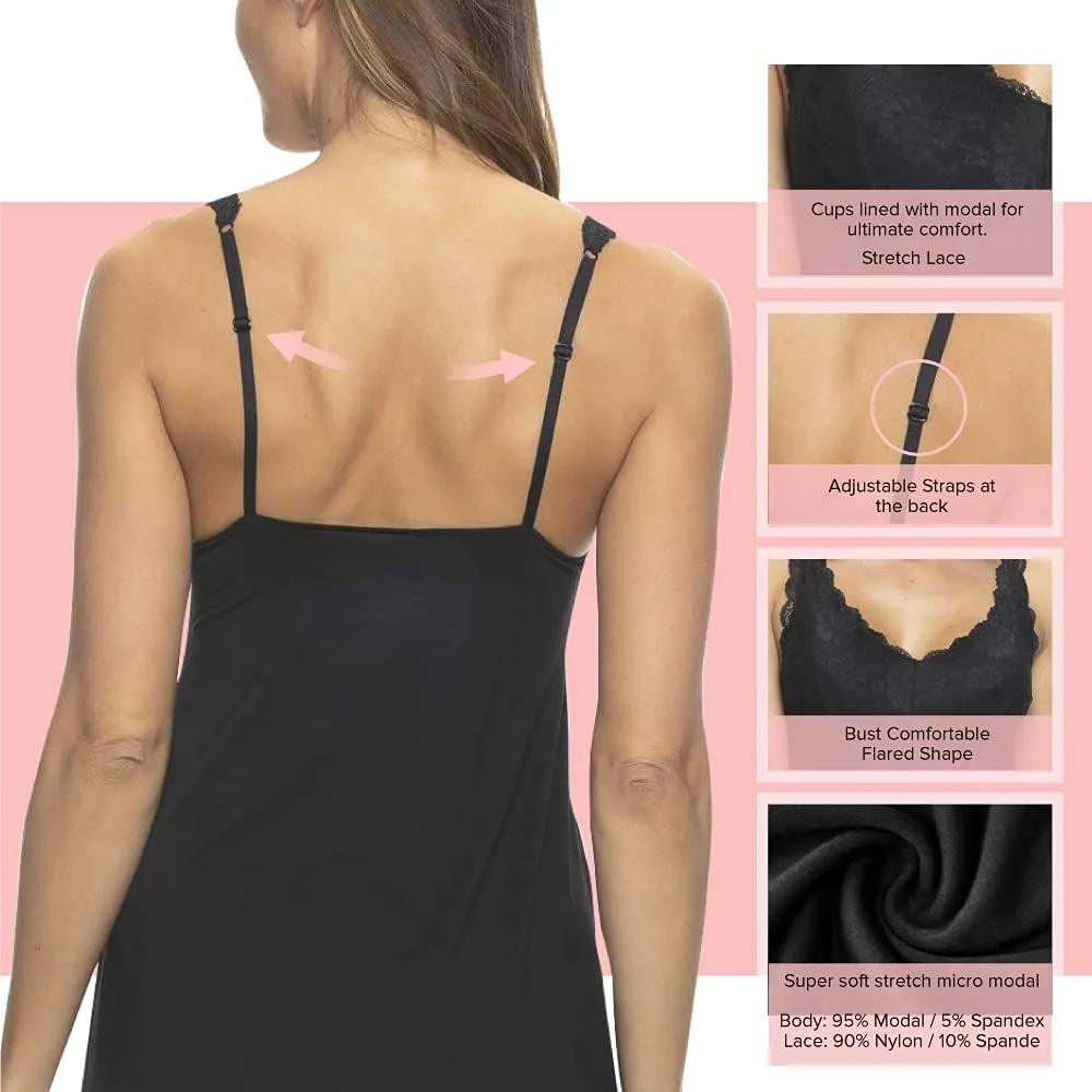 Felina Silky Soft Chemise w/Lace by Unique Moments
