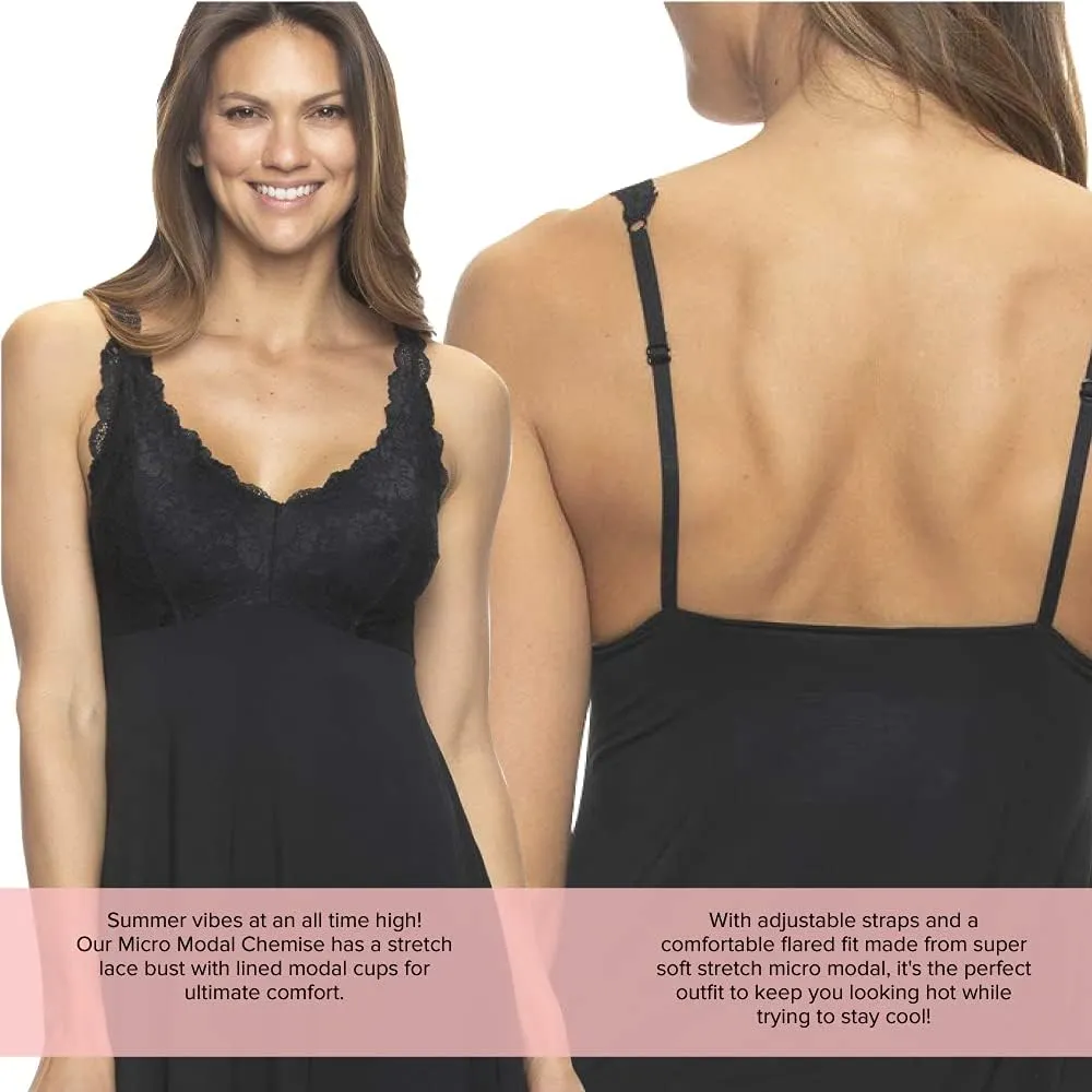 Felina Silky Soft Chemise w/Lace by Unique Moments