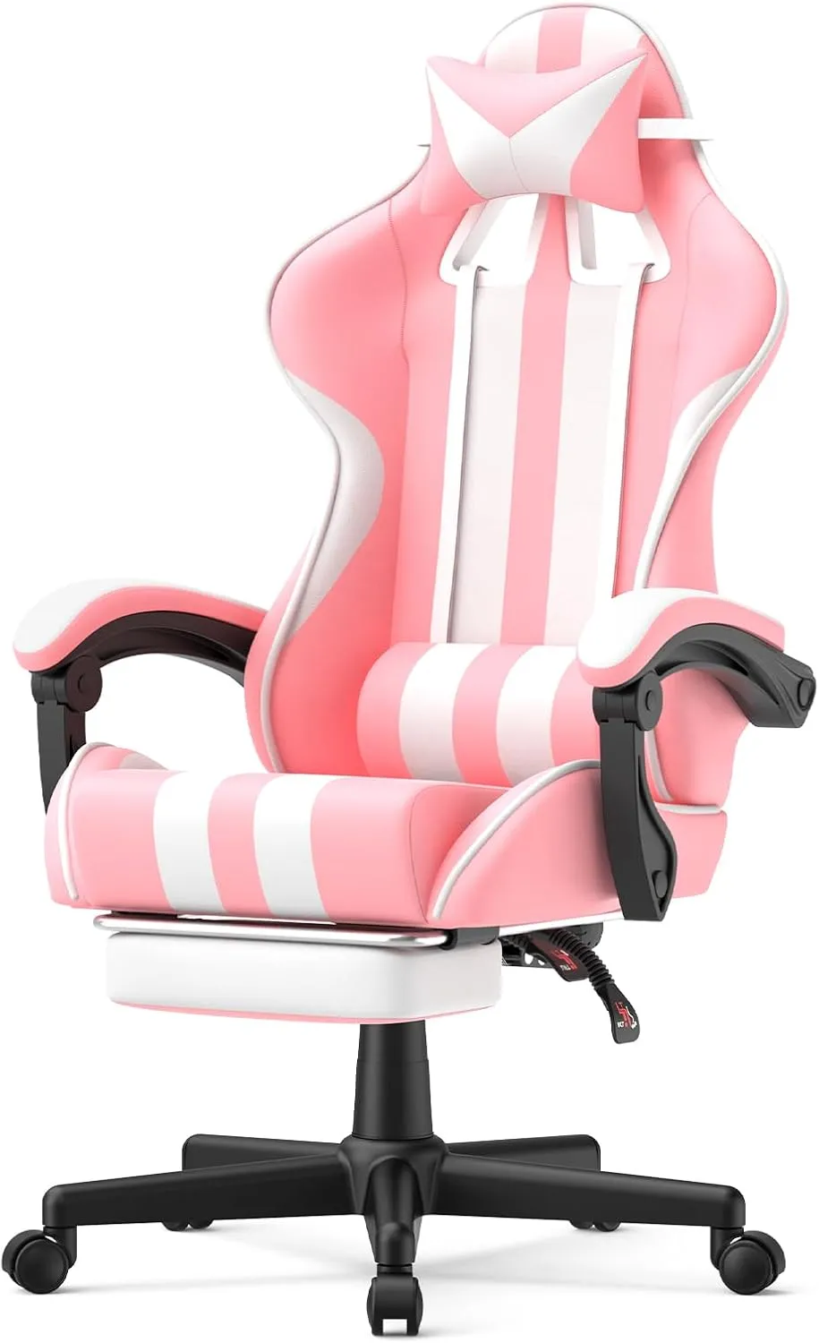 Ferghana Pink Gaming Chairs with Footrest,Computer Game Chair,Massage Gaming Chairs,Christmas,Xmas Gift,PC Gaming Chairs for Adults Teens for Gaming Live Streaming Room