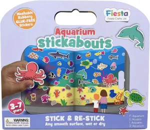 Fiesta Crafts Aquarium Stickabouts Sticker Set for Kids - Resuable Non-Glue Stickers - Learning Educational Activity Toy for Storytelling and Imaginative Play, Ages 3 to 7 Years