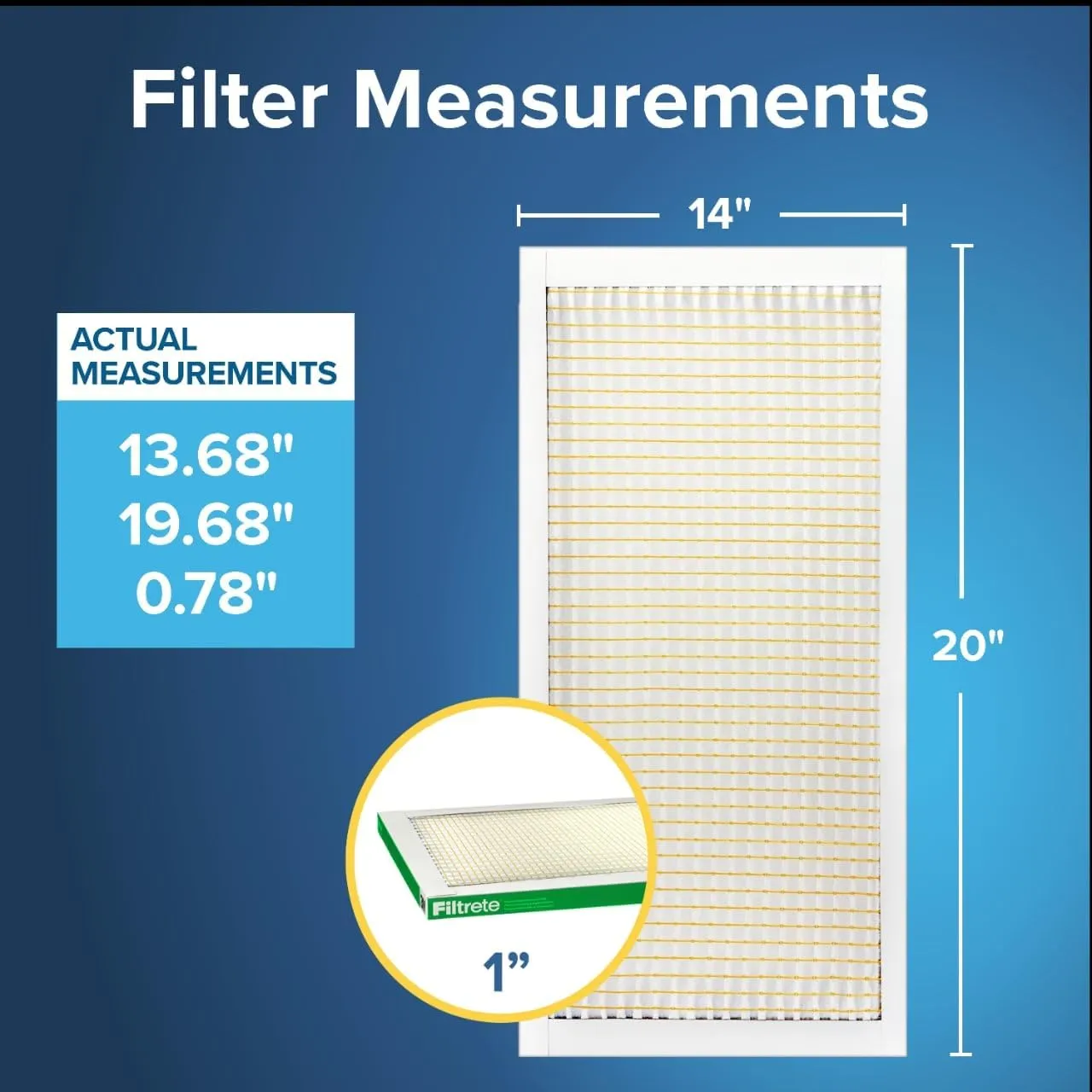 Filtrete 14x20x1 AC Furnace Air Filter, MERV 8, MPR 700, Tough on Pollen, Easy on Airflow, 3-Month Pleated 1-Inch Electrostatic Air Cleaning Filter, 4-Pack (Actual Size 13.688 x 19.688 x 0.78 in )
