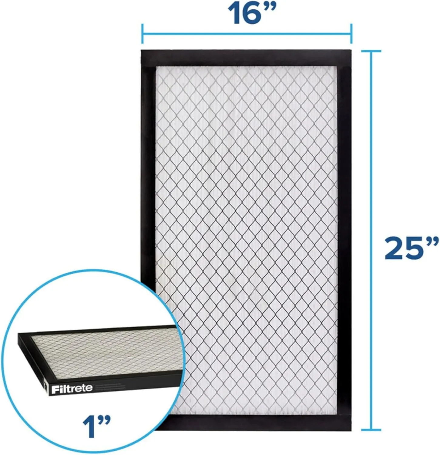Filtrete 16x25x1 AC Furnace Air Filter, MERV 14, MPR 2500, Premium Ultra Fine Particle, 3-Month Pleated 1-Inch Electrostatic Air Cleaning Filter, 4-Pack (Actual Size 40.6 cm x 63.5 cm x 2.5 cm)