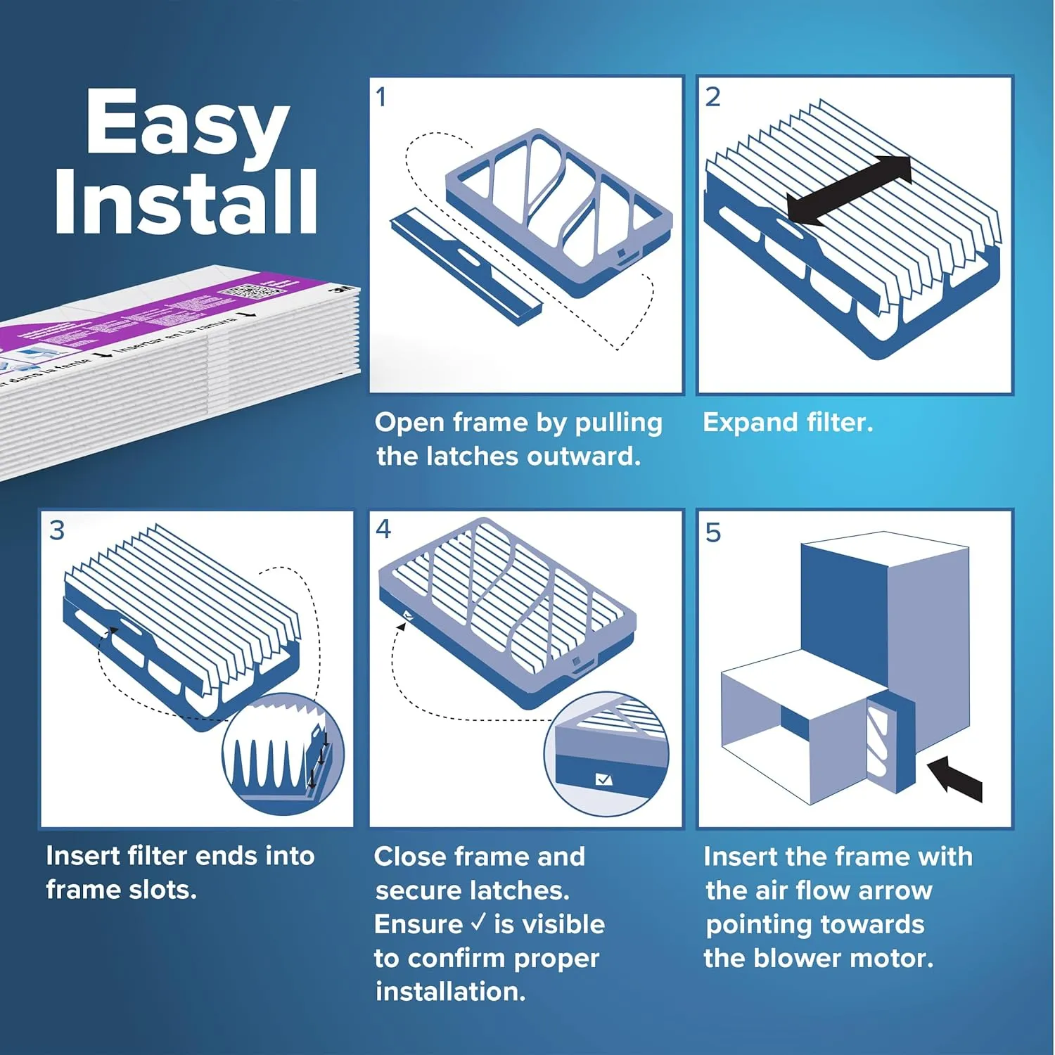 Filtrete 16x25x4 Refillable Air Filter Kit, MPR 1550, MERV 12, Contains 1 Reusable Air Filter Frame & 2 Air Filters, Fits Honeywell & Lenox, Allergen Bacteria & Virus, actual size 15.88 x 24.62 x 4.25
