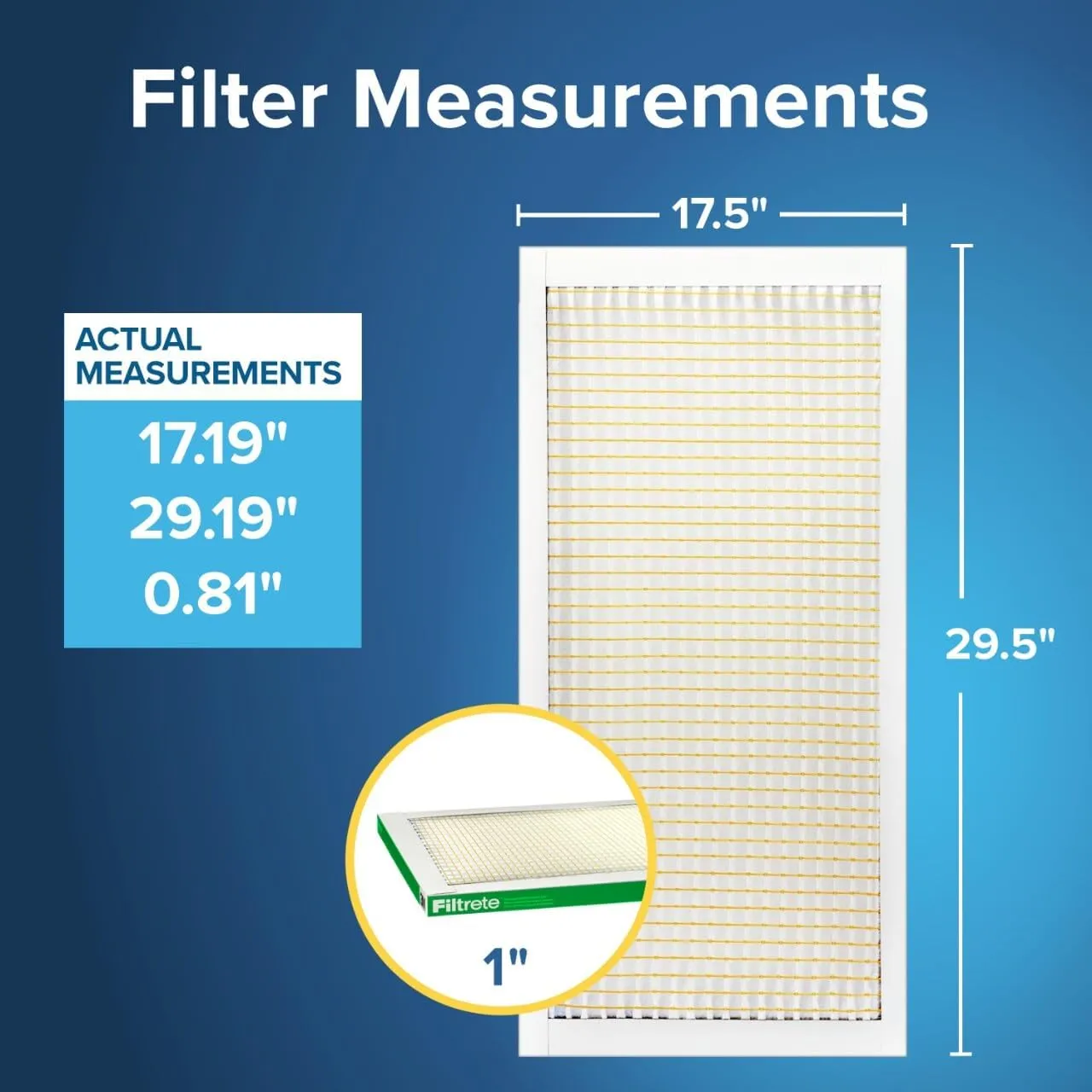 Filtrete 17.5X29.5X1 Air Filter, MPR 700, MERV 8, Clean Living Dust, Pollen and Pet Dander Reduction 3-Month Pleated 1-Inch Air Filters, 4 Filters