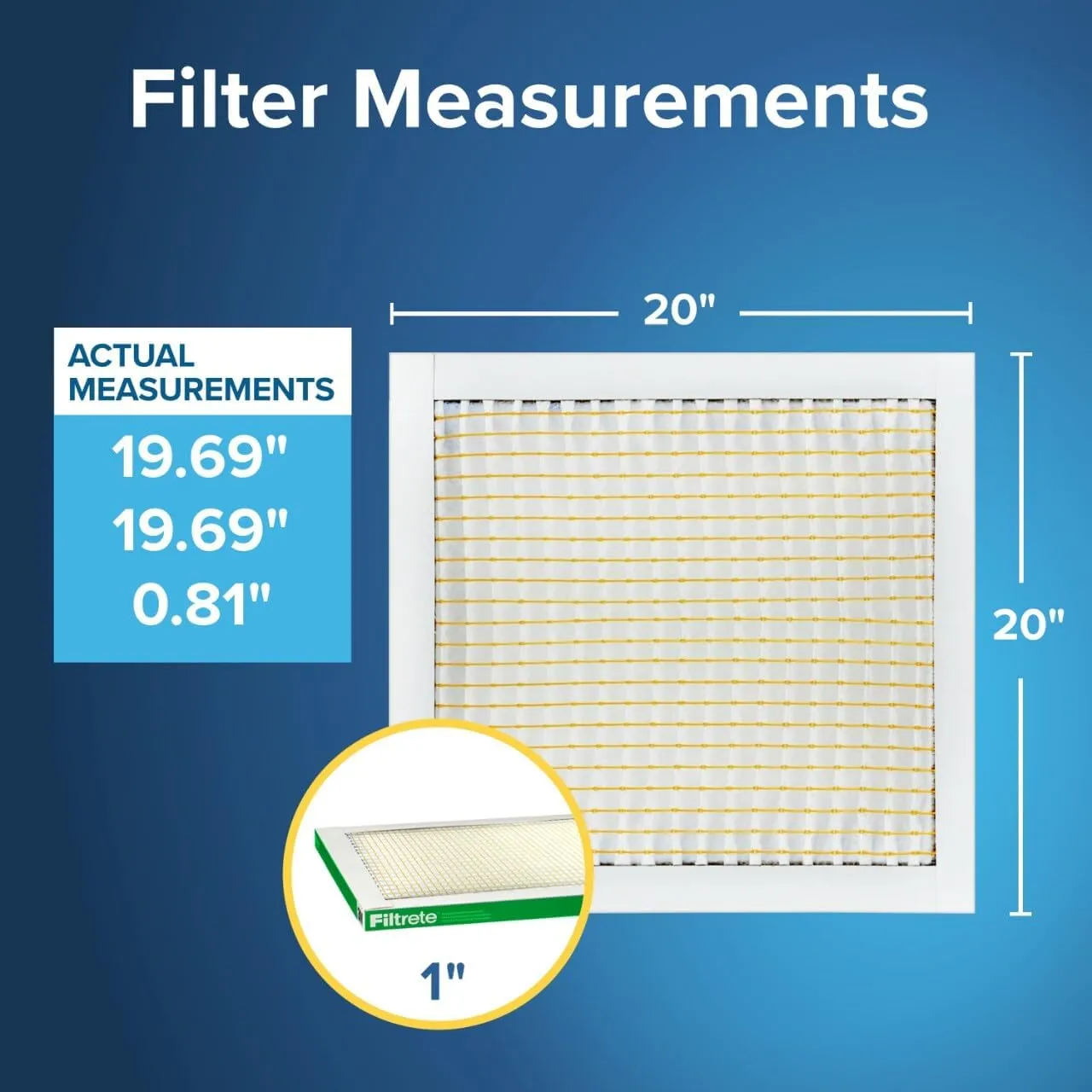 Filtrete 20x20x1 AC Furnace Air Filter, MERV 8, MPR 700, Tough on Pollen, Easy on Airflow, 3-Month Pleated 1-Inch Electrostatic Air Cleaning Filter, 4-Pack (Actual Size 19.880 x 19.880 x 0.78 in )