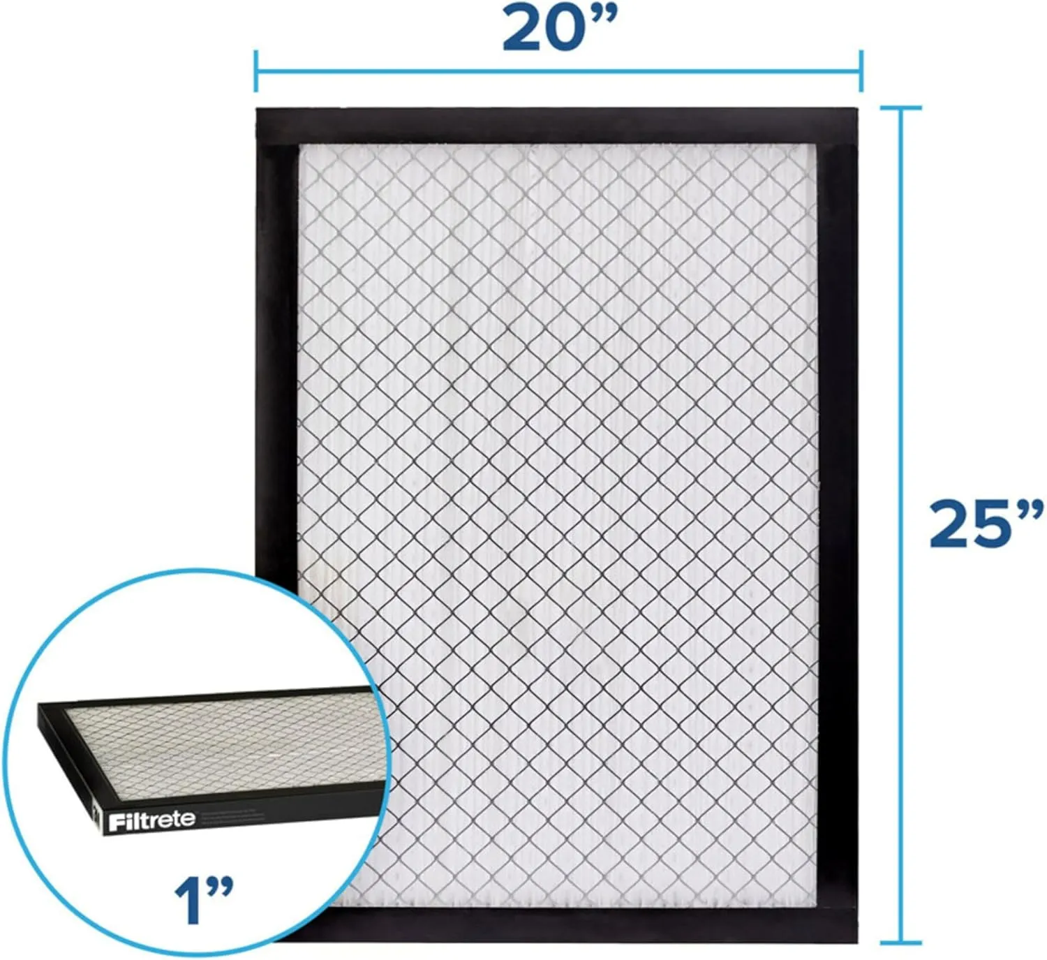 Filtrete 20x25x1 AC Furnace Air Filter, MERV 14, MPR 2500, High Performance Premium Allergen, Ultrafine Particles, Bacteria & Virus Filter, CERTIFIED Asthma & Allergy Friendly, 4-Pack