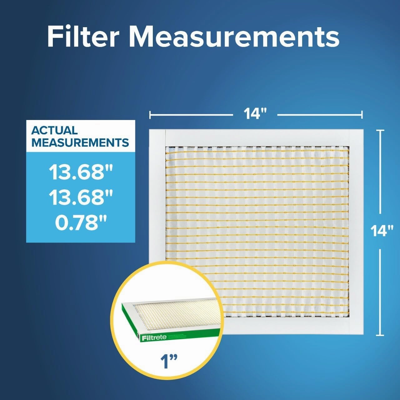 Filtrete 14x14x1 AC Furnace Air Filter, MERV 8, MPR 700, Tough on Pollen, Easy on Airflow, 3-Month Pleated 1-Inch Electrostatic Air Cleaning Filter, 4-Pack (Actual Size 13.688 x 13.688 x 0.78 in )