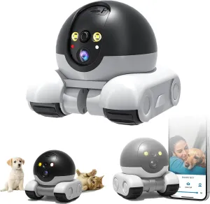 Firam Robot, Blinky Bot Camera, Blinky Robot, Blinky Bot Pro, 360° Camera On Wheels With 2-Way Talk, Dual Lens, With App Control, Night Vision, Ultra-Long Battery Life, For Pet/Elderly (WiFi Version)