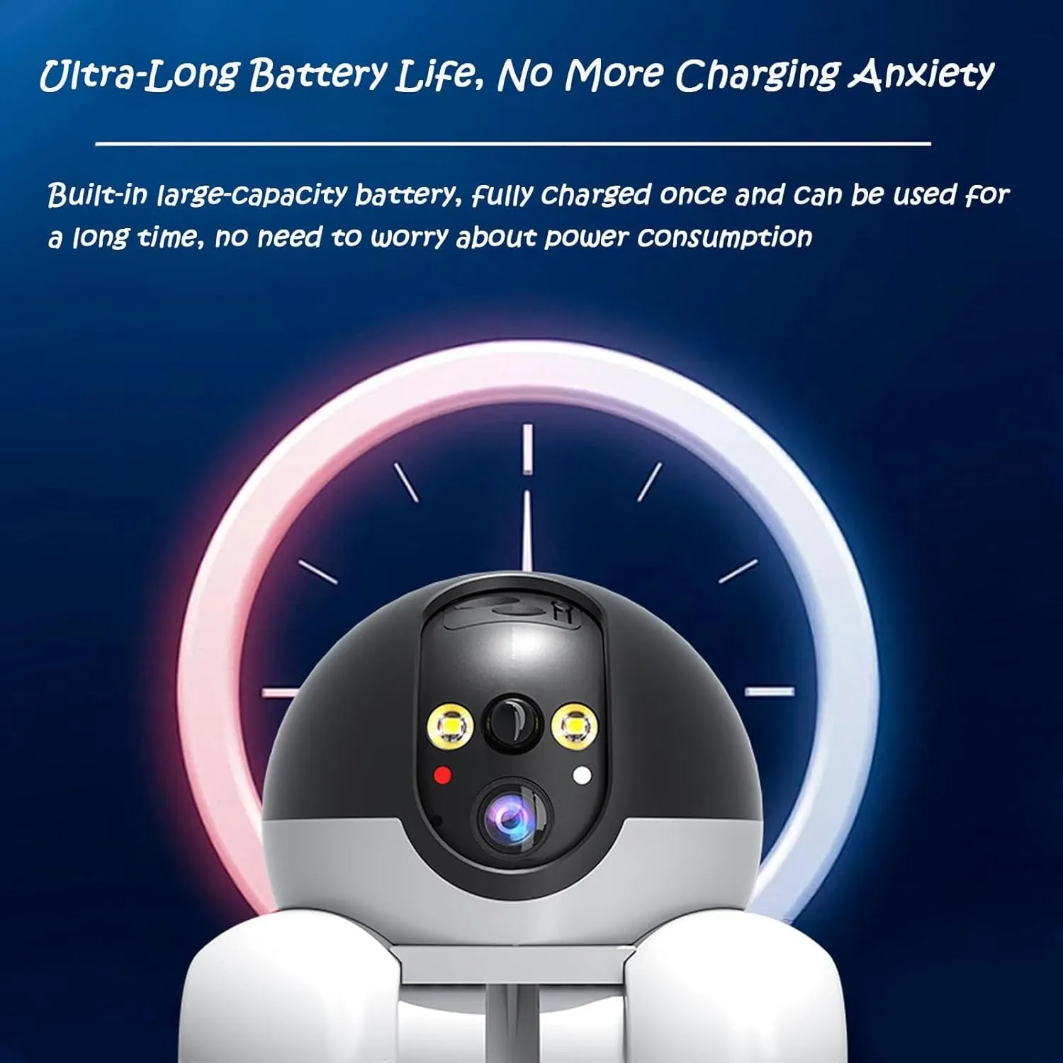 Firam Robot, Blinky Bot Camera, Blinky Robot, Blinky Bot Pro, 360° Camera On Wheels With 2-Way Talk, Dual Lens, With App Control, Night Vision, Ultra-Long Battery Life, For Pet/Elderly (WiFi Version)